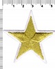 naszywki na ubrania Naszywka naprasowanka GWIAZDKA termo haft dla dzieci 6x5,6cm biało-złota 1