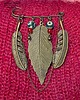 broszki Broszka niezwykła na agrafce w modnym stylu Boho handmade z liściem lauru 3