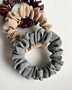 gumki do włosów 3 jedwabne gumki scrunchies - Joy, Beige Silk & Grey Silk 1