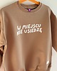 bluzy dla dziewczynki Bluza dziecięca W MIEJSCU NIE USIEDZĘ - kawowa 2