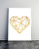 plakaty Plakat Geometryczne Serce, Złoty Druk 2