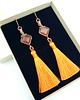 kolczyki wire wrapping Długie kolczyki z karneolem i chwostem 3