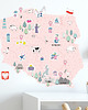 naklejki ścienne do pokoju dziecka MAPA POLSKI różowa - naklejka na ścianę 2