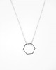 srebrne naszyjniki Rhodium Plated Hexagon Necklace 3