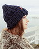 czapki damskie Granatowa czapka oversize z grubej wełny klasyczna 3