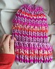 czapki damskie Wełniana kolorowa czapka na drutach WOOLLY orange and pink 6