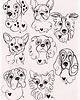 grafiki i ilustracje Pies  Line Art - Plakat personalizowany 3
