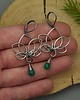 kolczyki wire wrapping Kolczyki kwiat lotosu zielony onyks wire wrapping 3