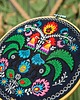 Ozdoby na ścianę Koguty łowickie - granatowy, haft w tamborku 20 cm 2