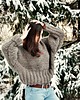 swetry damskie  Brązowy sweter handmade moher z wełną 1