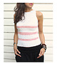 topy damskie Biały  top handmade w paski 2