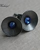 kolczyki wire wrapping Miseczki z modrym oczkiem 1
