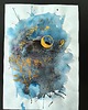 grafiki i ilustracje Złoto akwarele 30x42 abstrakcja szlagmetal folia Golden noc kosmos 1