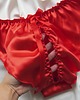 majtki damskie Majtki satynowe z dziurką Seksowne czerwone 2