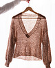 swetry damskie  Sweter Sara na drutach, sweter z alpaki, lekki sweterek, sweter w serek 8