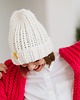 czapki damskie Biała gruba czapka wełna 100% WOOLY złamana biel 1