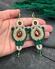 kolczyki soutache Kolczyki sutasz wieczorowe beżowo zielone eleganckie długie Margo 1