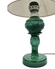 lampy stołowe Lampa stołowa ze szkła malachitowego, Czechosłowacja, lata 60.  Vintage MCM 8