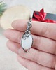 wisiory Naszyjnik Kwarc Mleczny "Zimowy Szept" stal chirurgiczna wisiorek handmade 4