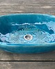 umywalki UM48 Umywalka ceramiczna, owalna, duża, kolor turkusowy z folkową koronką 3