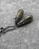 kolczyki wire wrapping Krople pirytu   na łańcuszku - kolczyki 4