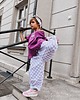 spodnie dla chłopców Baggy muślinowe checkered lilac 2
