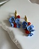 kolczyki z masy plastycznej Kolczyki z truskawkami i niezapominajkami. Handmade 2