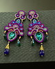 kolczyki soutache Fioletowo morskie kandelabrowe kolczyki sutasz 1