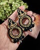 kolczyki soutache Geo Medium czarno-złote kolczyki sutasz 1