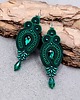 kolczyki soutache Verra zielone romantyczne eleganckie kolczyki sutasz z kryształkami 2