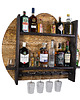 organizery Drewniany barek  na alkohol i kieliszki GOLD 3