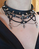 naszyjniki - inne Czarny choker, gotycki naszyjnik skórzany 3