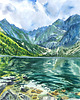 obrazy Tatry, Morskie Oko  - akwarela A3 2