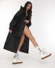 płaszcze damskie Parka Longline Hoodie Oversize czarna ocieplana 4