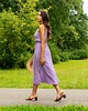 sukienki midi damskie 100% Bawełna Lavender Muślinowa Sukienka, Boho 4