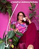 bluza bez kaptura damska Aksamitna BLUZA/ KIMONO domowe, autorski print  CHMURY różowe niebo 7