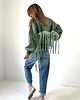 bluza bez kaptura damska Affair / bawełniana bluza boho z frędzlami 2