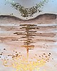 grafiki i ilustracje PROMOCJA! Złote akwarele 30x42 abstrakcja morze szlagmetal złoto folia Golden 1