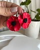 kolczyki z masy plastycznej Kolczyki maki z gliny polimerowej. Handmade 2