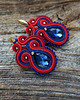 kolczyki soutache Granat, bordo i złoto- kolczyki sutasz 1