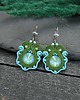 kolczyki soutache Kolczyki sutasz turkusowo zielone małe wiosenne kolorowe lekkie Flower 2