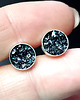 kolczyki wire wrapping Karborundy w srebrze 2