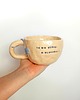 kubki Ceramiczny ręcznie robiony kubek z napisem i motkami 1