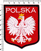 naszywki na ubrania Naszywka naprasowanka GODŁO POLSKI CZARNA RAMKA termo haft POLSKIE 7,2x9cm 1