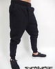 spodnie męskie Męskie czarne dresowe baggy wstawki pikowane 1