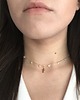 chokery Srebrny pozłacany choker z krzyżykiem i cyrkonia 1