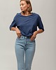 t-shirt damskie Koszulka T-Shirt z bawełny, NAVY BLUE 2