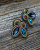 kolczyki soutache Brąz i niebieski - kolczyki sutasz 2