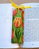 zakładki do książek Ręcznie malowana zakładka drewniana Tulipany 4