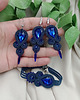 komplet biżuterii Granatowa biżuteria sutasz, granatowy komplet zestaw soutache 1